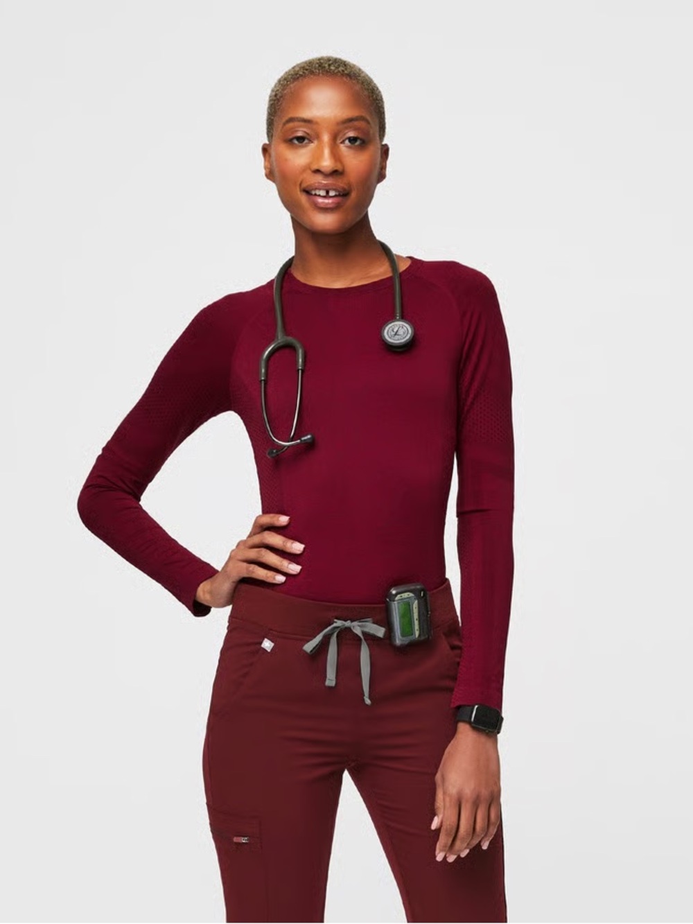 Figs Salta Burgundy top